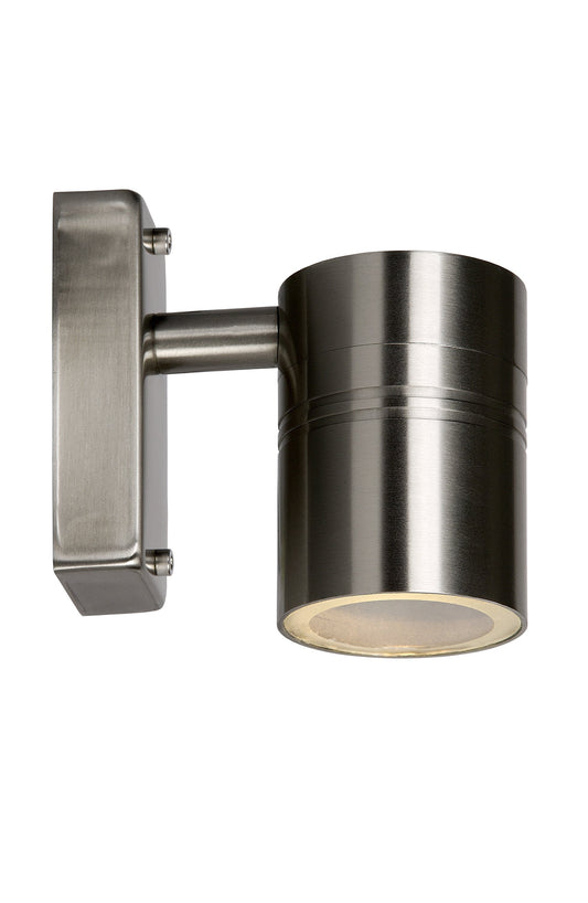 Lucide ARNE-LED - Wall spotlight / Wall light Indoor/Outdoor - Ø 6,3 cm - LED - GU10 - 1x5W 2700K - IP44 - Satin Chrome