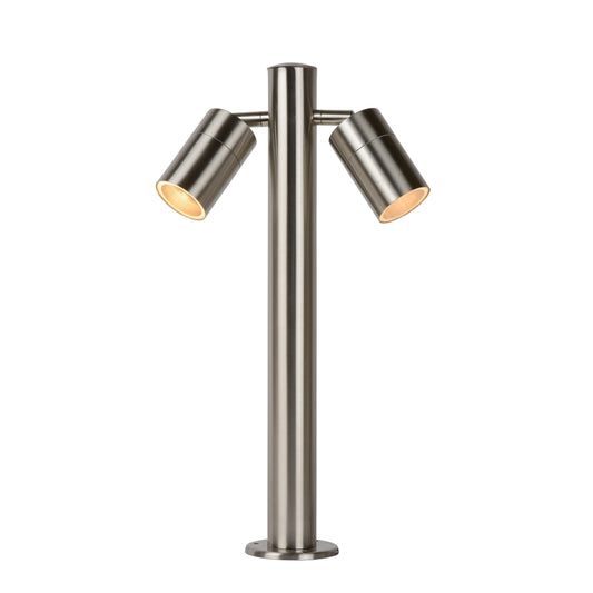 Lucide ARNE-LED - Bollard light - Ø 6,3 cm - LED - GU10 - 2x5W 2700K - IP44 - Satin Chrome