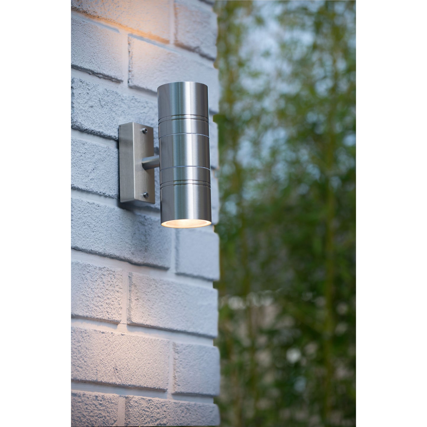 Lucide ARNE-LED - Wall light Indoor/Outdoor - Ø 6,3 cm - LED - GU10 - 2x5W 2700K - IP44 - Satin Chrome