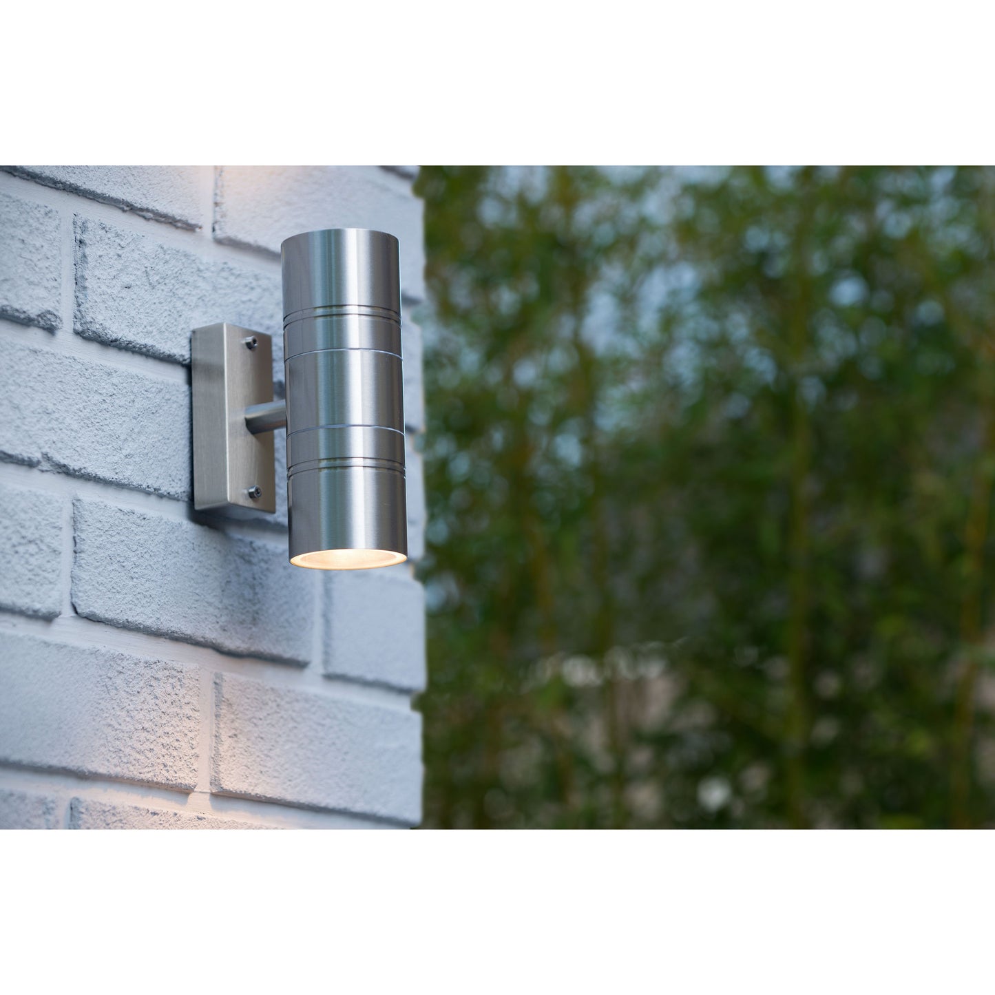 Lucide ARNE-LED - Wall light Indoor/Outdoor - Ø 6,3 cm - LED - GU10 - 2x5W 2700K - IP44 - Satin Chrome