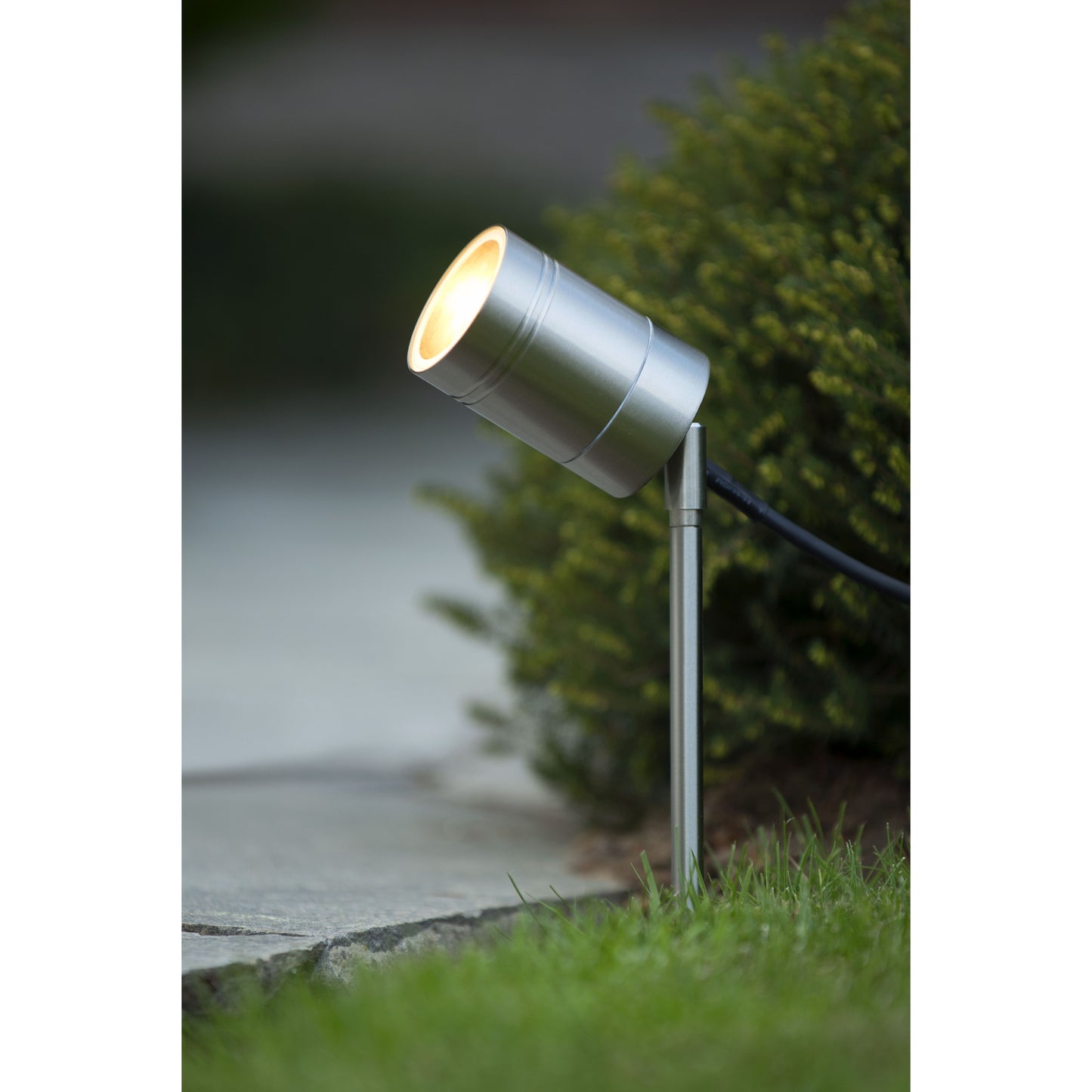 Lucide ARNE-LED - Garden spotlight - Ø 6,3 cm - LED - GU10 - 1x5W 2700K - IP44 - Satin Chrome