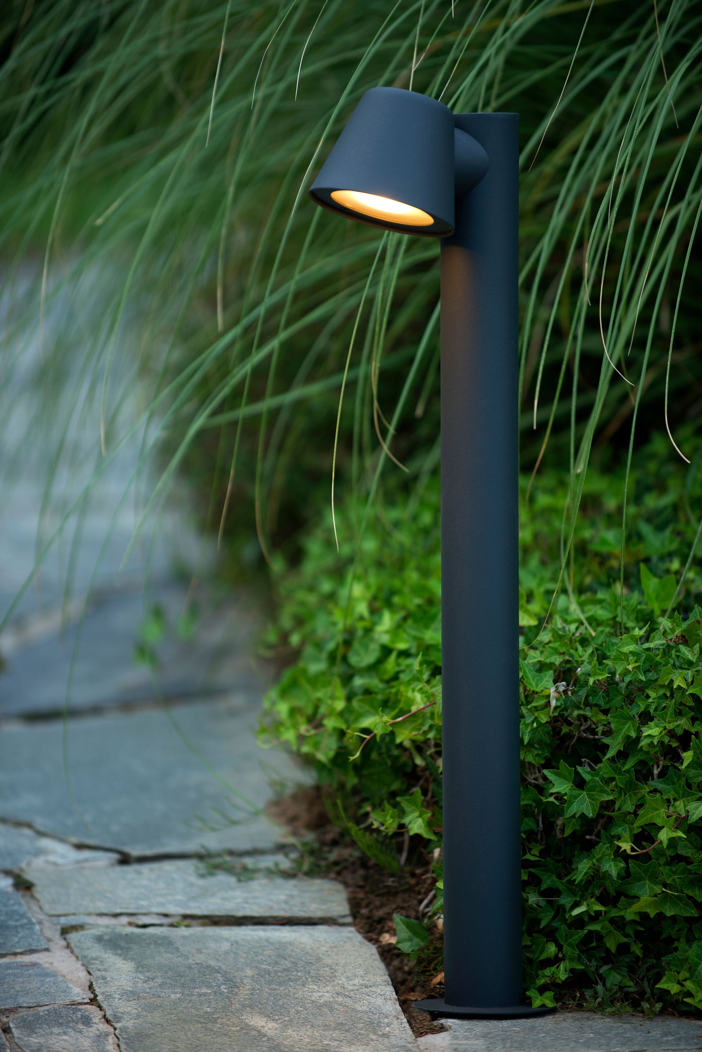 Lucide DINGO-LED - Bollard light - LED Dim. - GU10 - 1x5W 3000K - IP44 - Anthracite