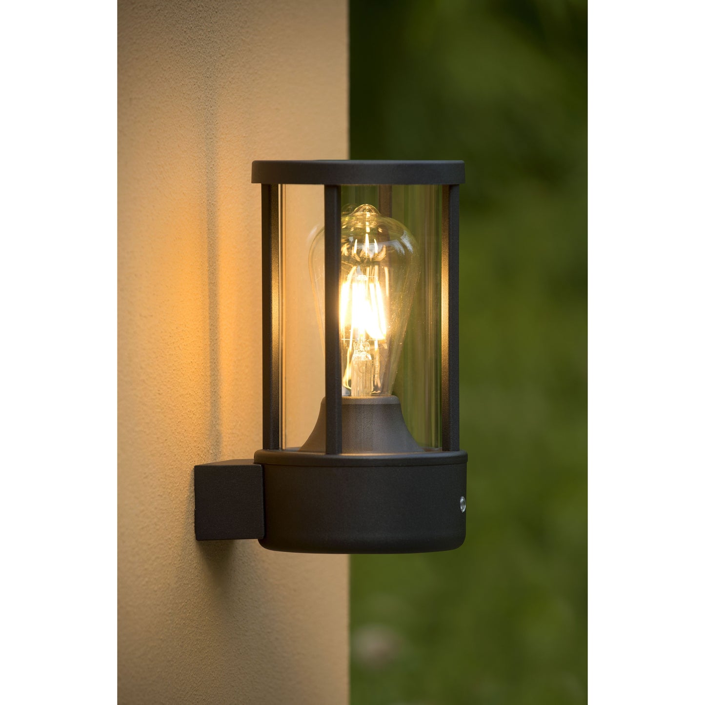 Lucide LORI - Wall light Indoor/Outdoor - Ø 12 cm - 1xE27 - IP44 - Day/Night Sensor - Anthracite