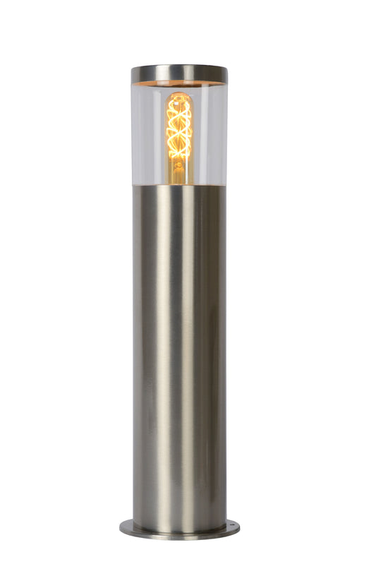 Lucide FEDOR - Bollard light - 1x E27 - IP44 - Satin Chrome