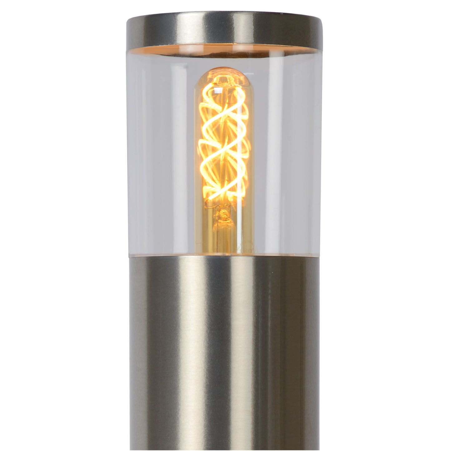 Lucide FEDOR - Bollard light - 1x E27 - IP44 - Satin Chrome