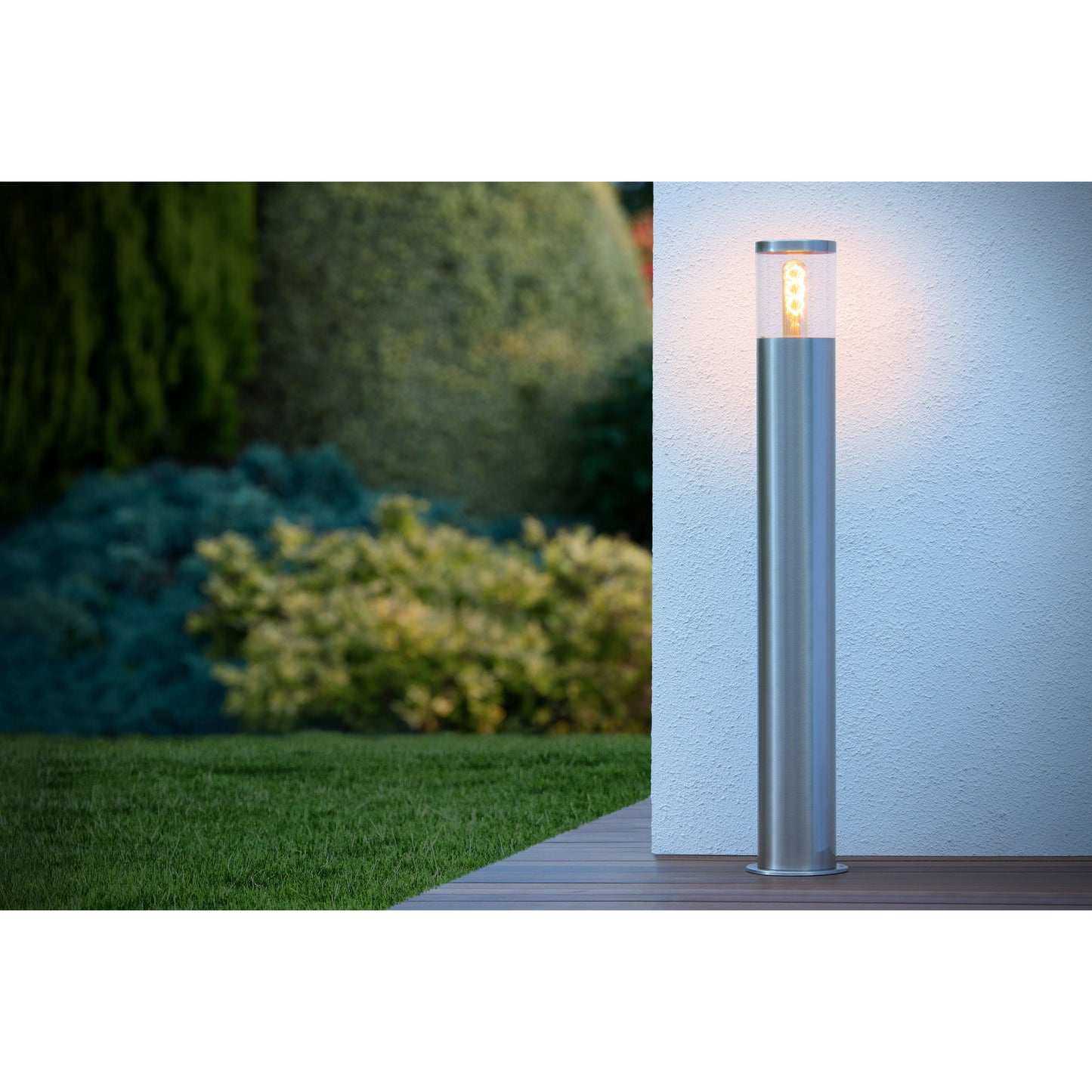 Lucide FEDOR - Bollard light - 1xE27 - IP44 - Satin Chrome