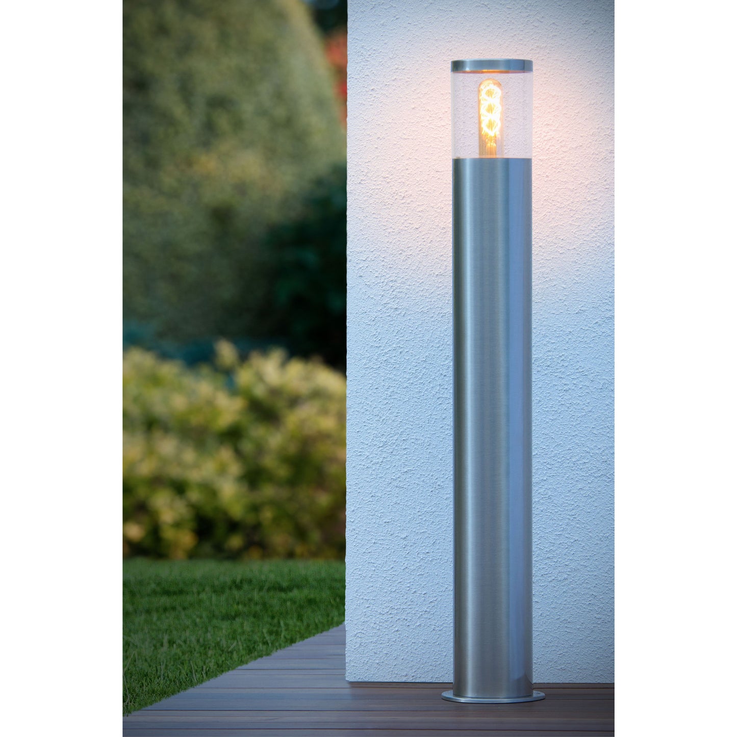 Lucide FEDOR - Bollard light - 1xE27 - IP44 - Satin Chrome