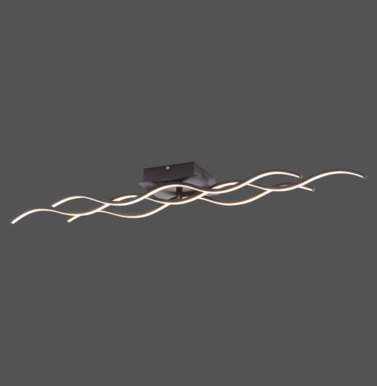 Wave - Ceiling Light - Black - By Just Light - (15166-18)