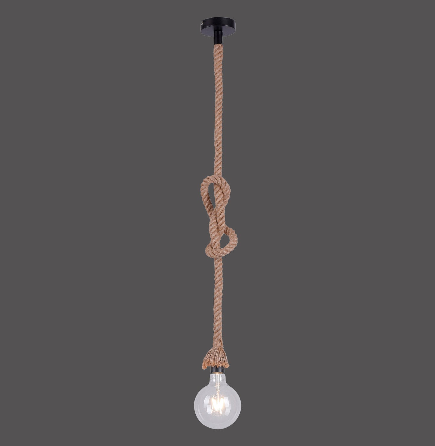 Rope - Pendant Light - Black - By Just Light - (15481-18)