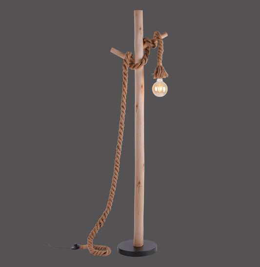 Rope - Floor Lamp - Black - By Just Light - (15484-18)