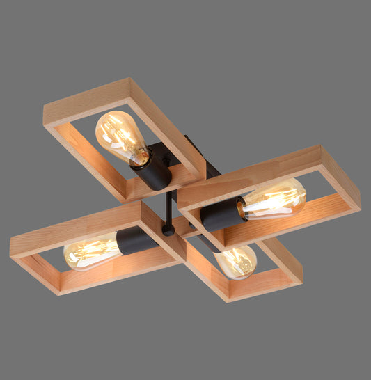 Franky - Ceiling Light - Black - By Just Light - (15656-18)