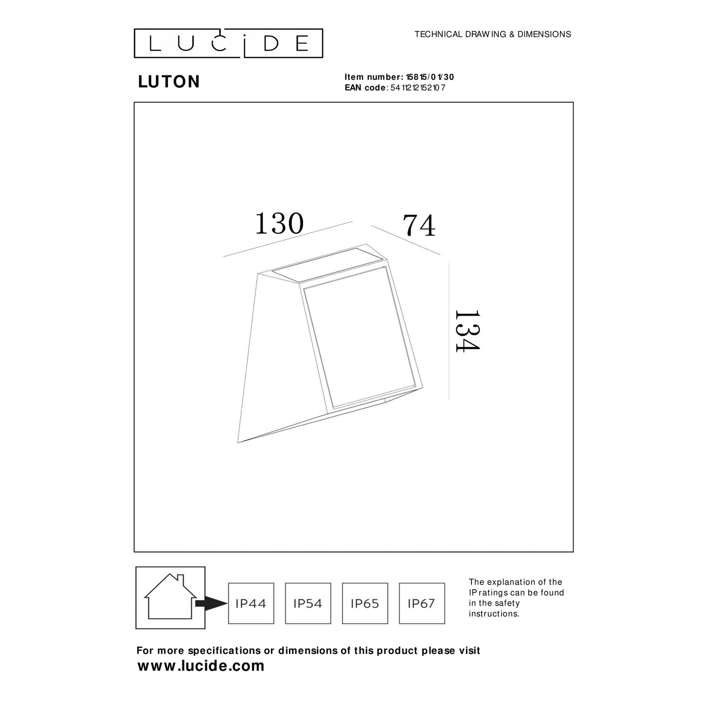 Lucide LUTON - Wall light Indoor/Outdoor - LED Dim. - 1x1W 2850K/3150K - IP54 - Day/Night Sensor - Black