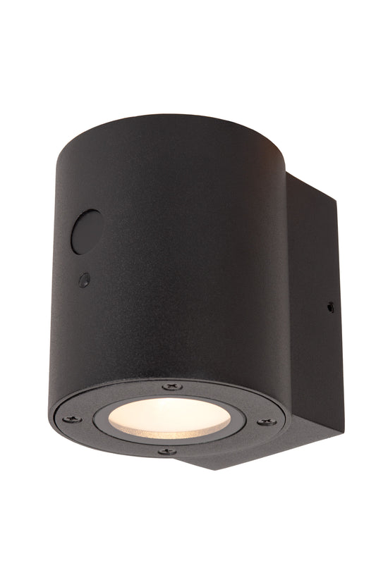 Lucide PERTH - Wall light Indoor/Outdoor - LED Dim. - 1x1W 2850K/3150K - IP65 - Day/Night Sensor - Black