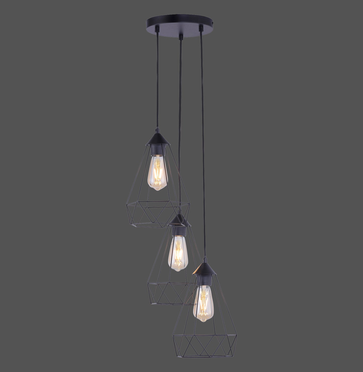 Skeletton - Pendant Light - Black - By Just Light - (15890-18)