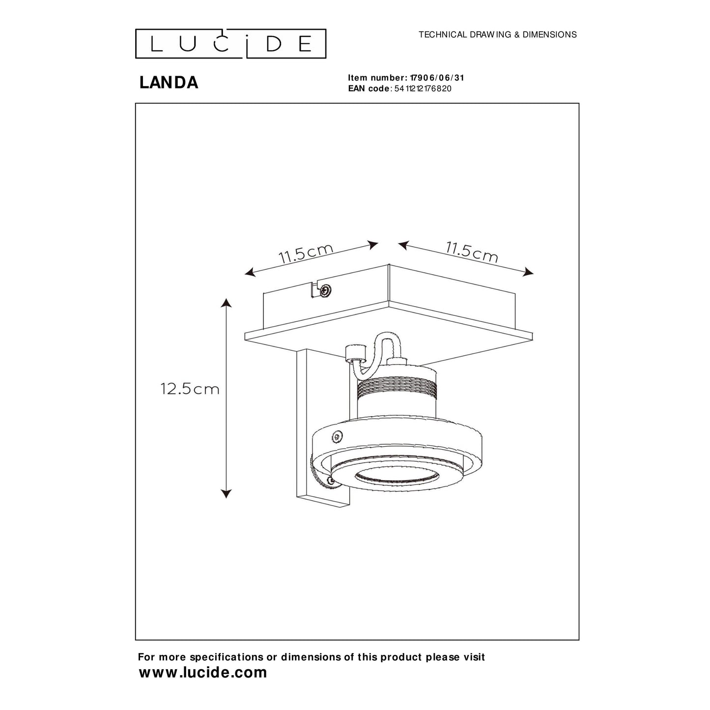 Lucide LANDA - Ceiling spotlight - LED Dim to warm - GU10 - 1x5W 2200K/3000K - White