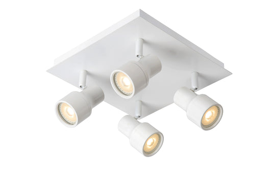 Lucide SIRENE-LED - Ceiling spotlight Bathroom - Ø 10 cm - LED Dim. - GU10 - 4x5W 3000K - IP44 - White