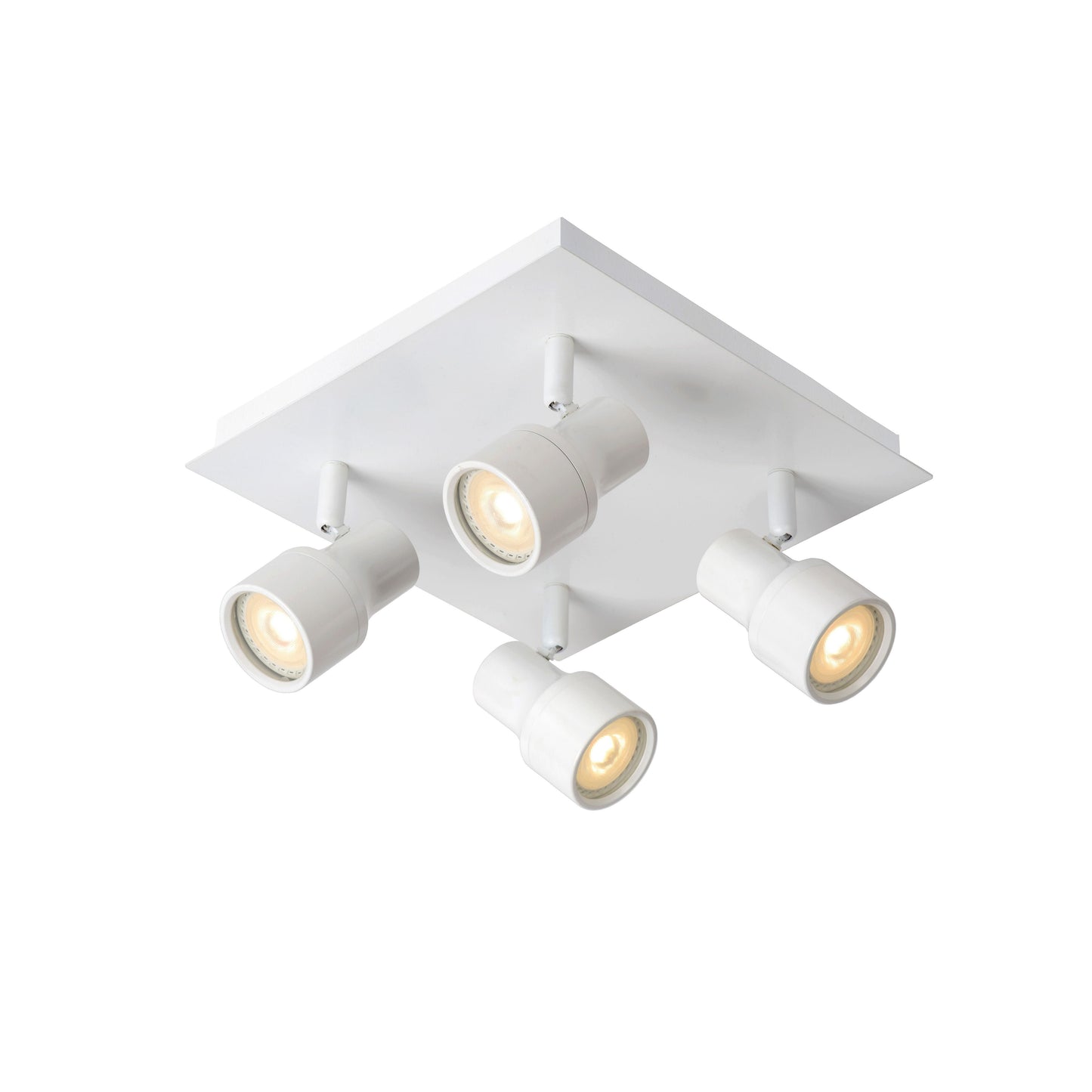 Lucide SIRENE-LED - Ceiling spotlight Bathroom - Ø 10 cm - LED Dim. - GU10 - 4x5W 3000K - IP44 - White