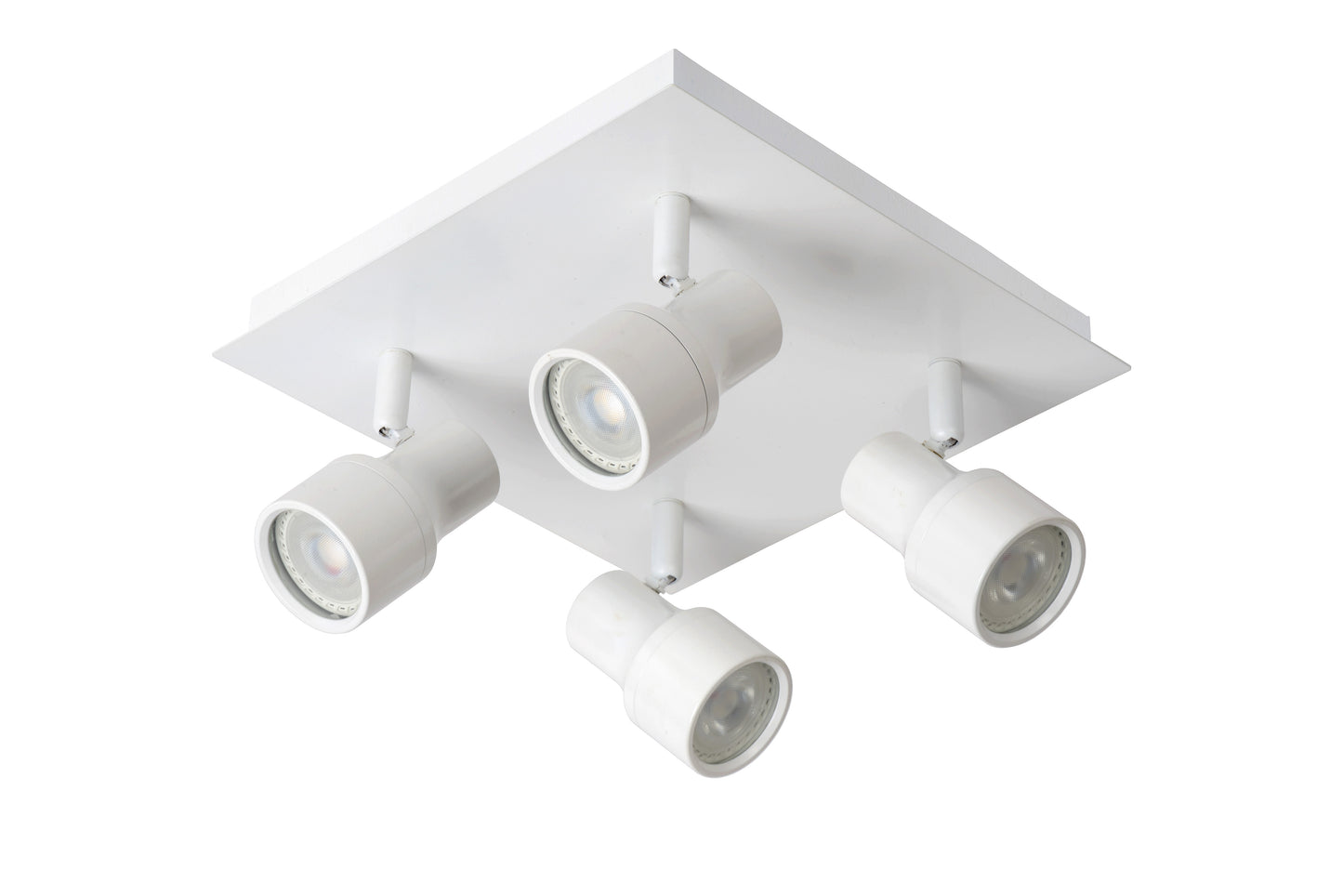 Lucide SIRENE-LED - Ceiling spotlight Bathroom - Ø 10 cm - LED Dim. - GU10 - 4x5W 3000K - IP44 - White