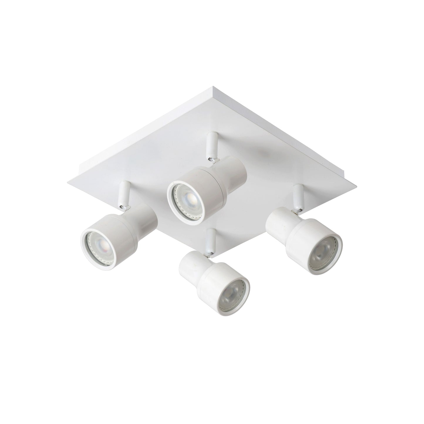 Lucide SIRENE-LED - Ceiling spotlight Bathroom - Ø 10 cm - LED Dim. - GU10 - 4x5W 3000K - IP44 - White