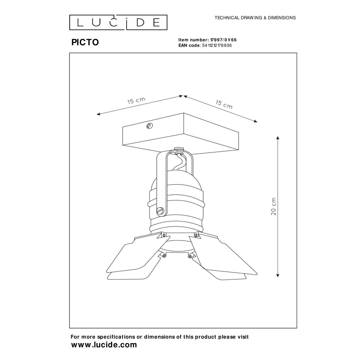 Lucide PICTO - Ceiling spotlight Children - 1xGU10 - Pink