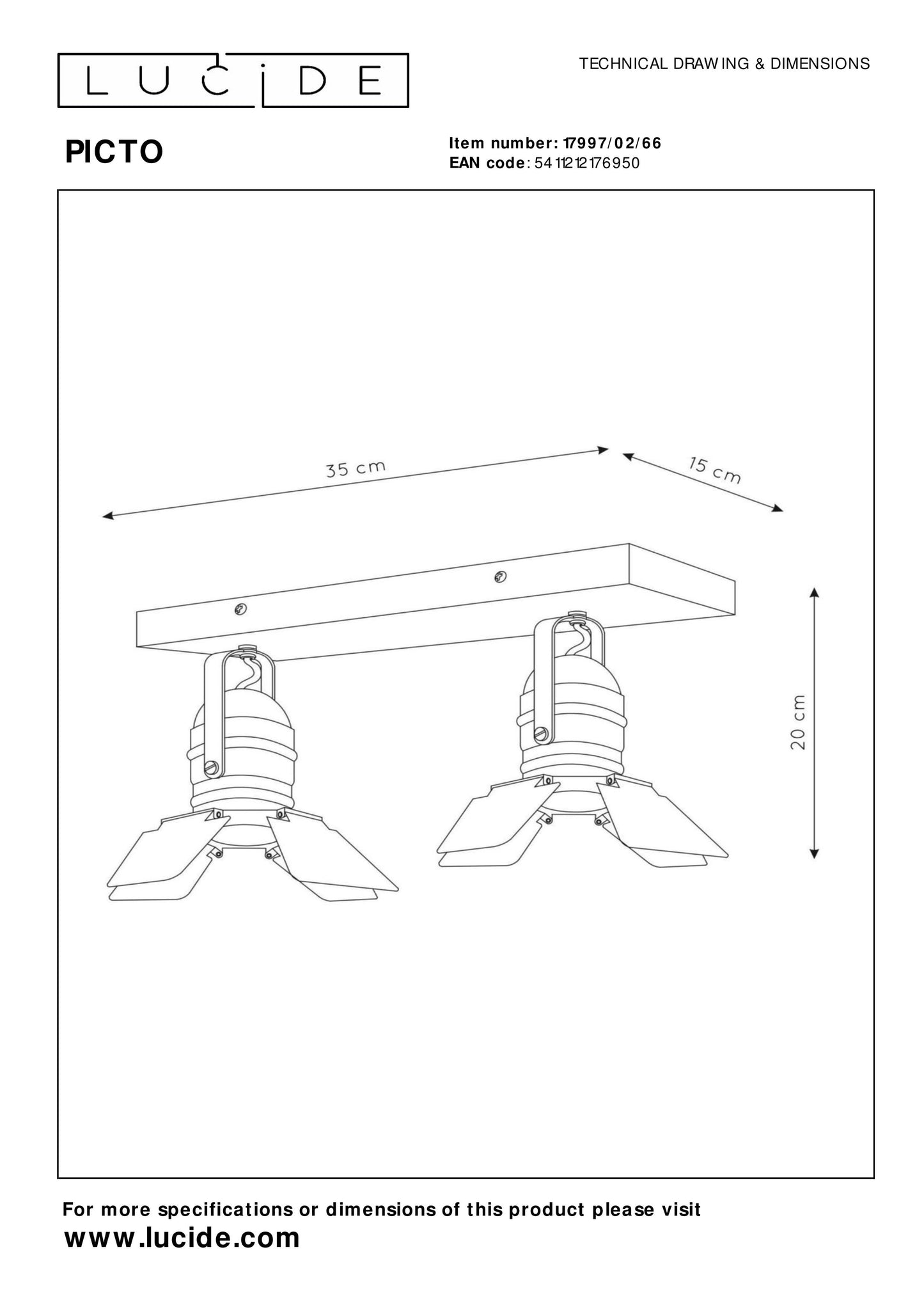 Lucide PICTO - Ceiling spotlight Children - 2xGU10 - Pink