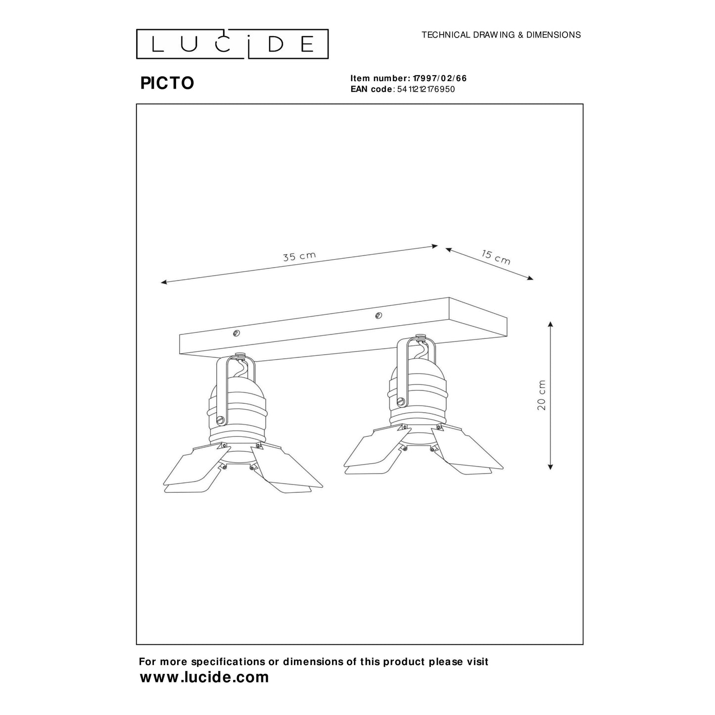 Lucide PICTO - Ceiling spotlight Children - 2xGU10 - Pink