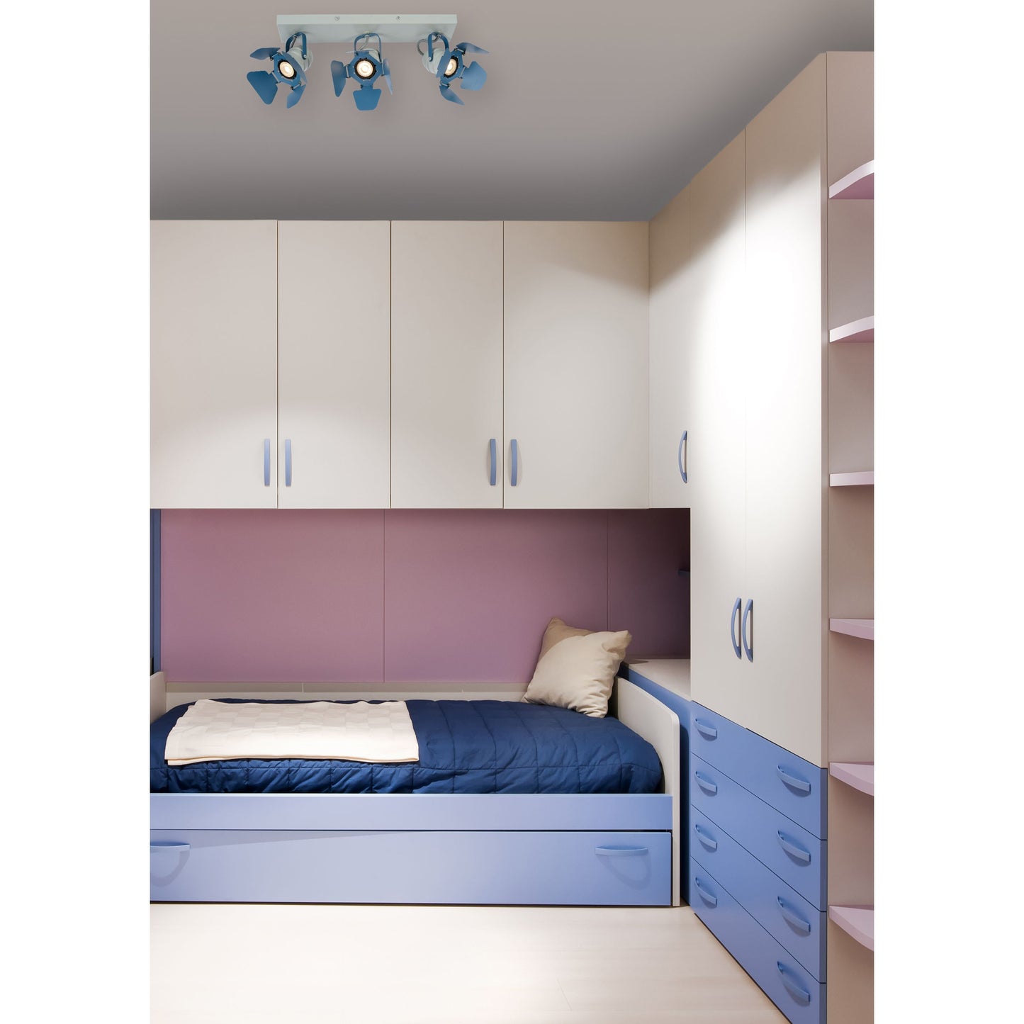 Lucide PICTO - Ceiling spotlight Children - 3xGU10 - Blue