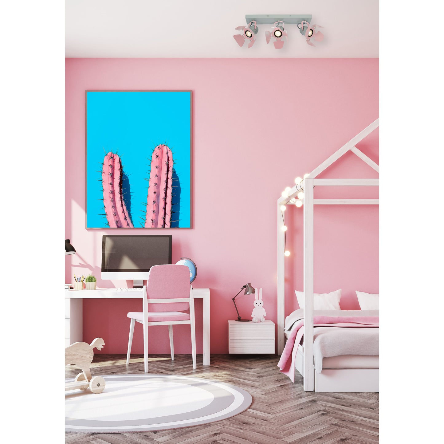 Lucide PICTO - Ceiling spotlight Children - 3xGU10 - Pink