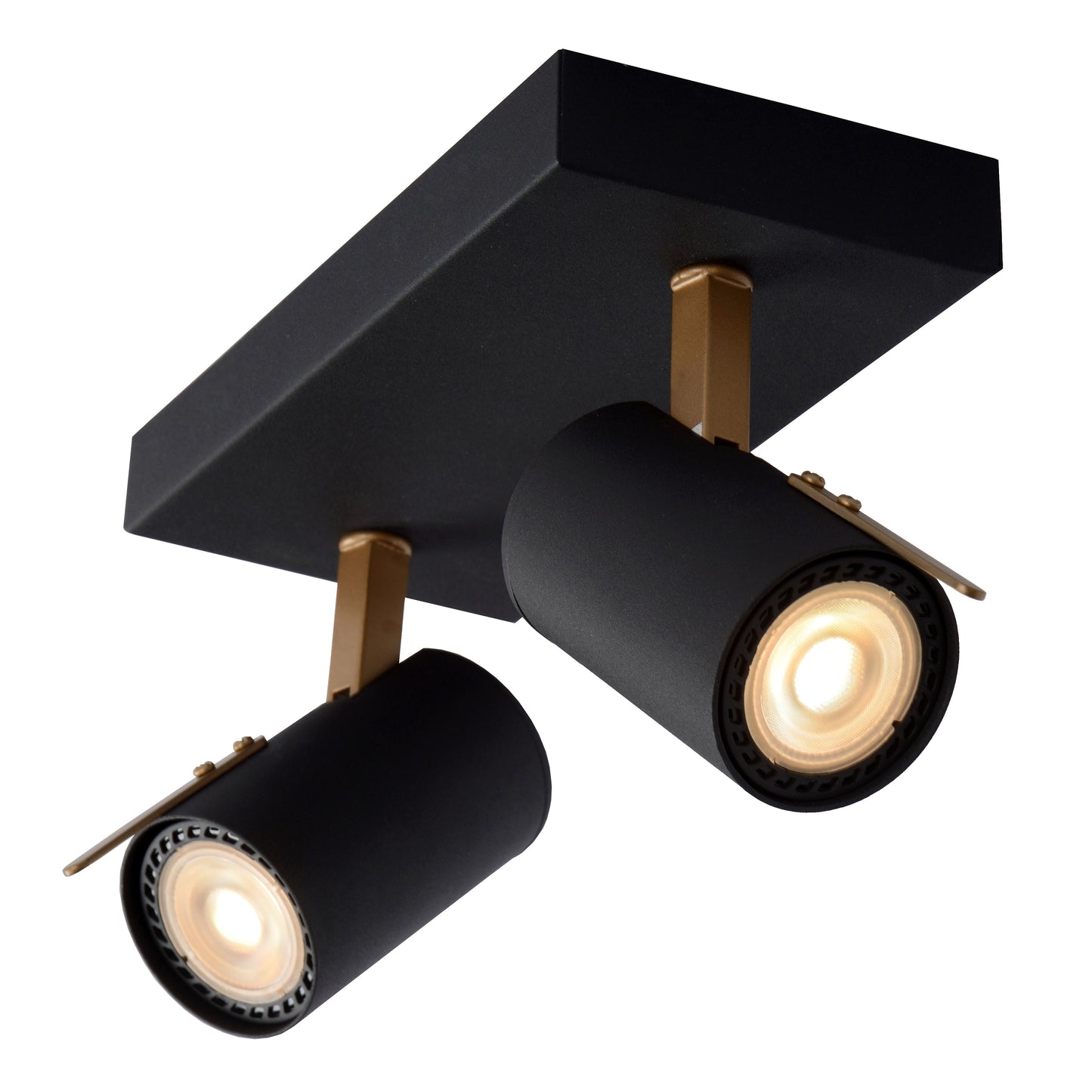 Lucide GRONY - Ceiling spotlight - LED Dim to warm - GU10 - 2x5W 2200K/3000K - Black