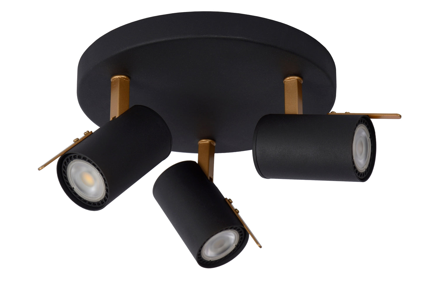 Lucide GRONY - Ceiling spotlight - LED Dim to warm - GU10 - 3x5W 2200K/3000K - Black