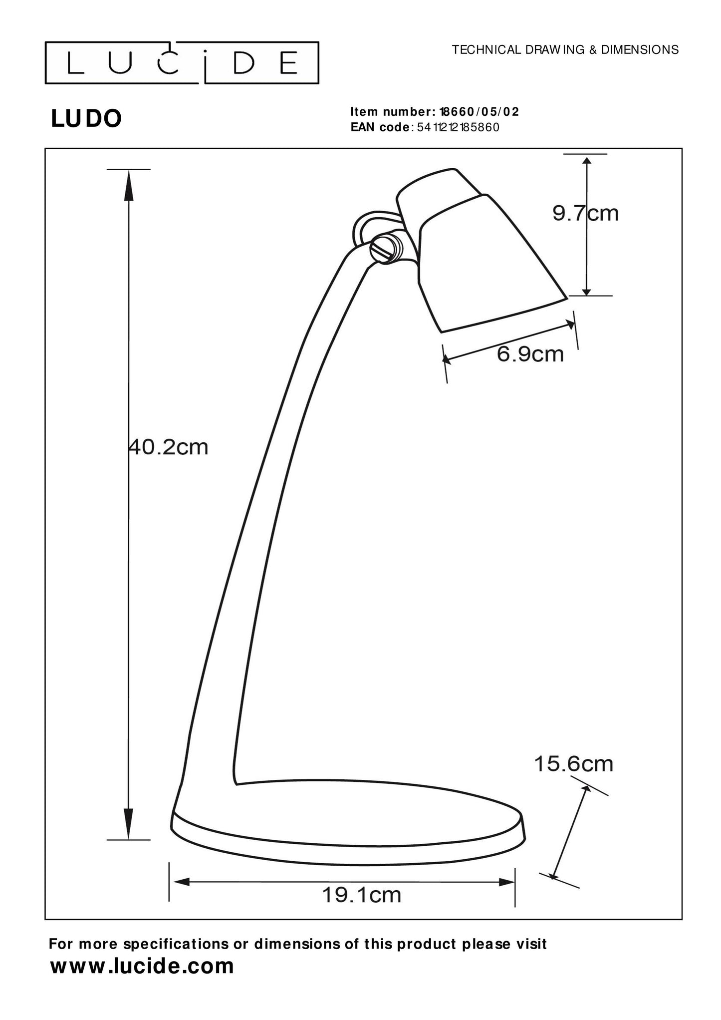 Lucide LUDO - Desk lamp - LED - 1x4,5W 3000K - Matt Gold / Brass