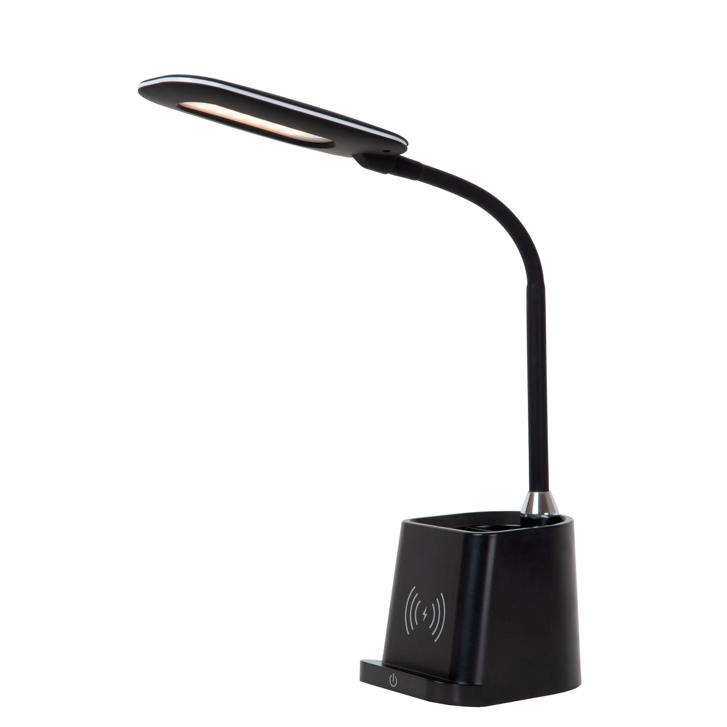 Lucide PENNY - Desk lamp - LED Dim. - 1x4,7W 3000K - With wireless charger - Black