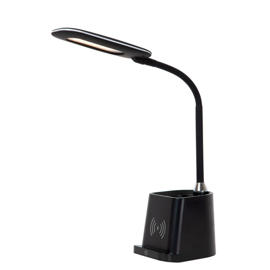 Lucide PENNY - Desk lamp - LED Dim. - 1x4,7W 3000K - With wireless charger - Black