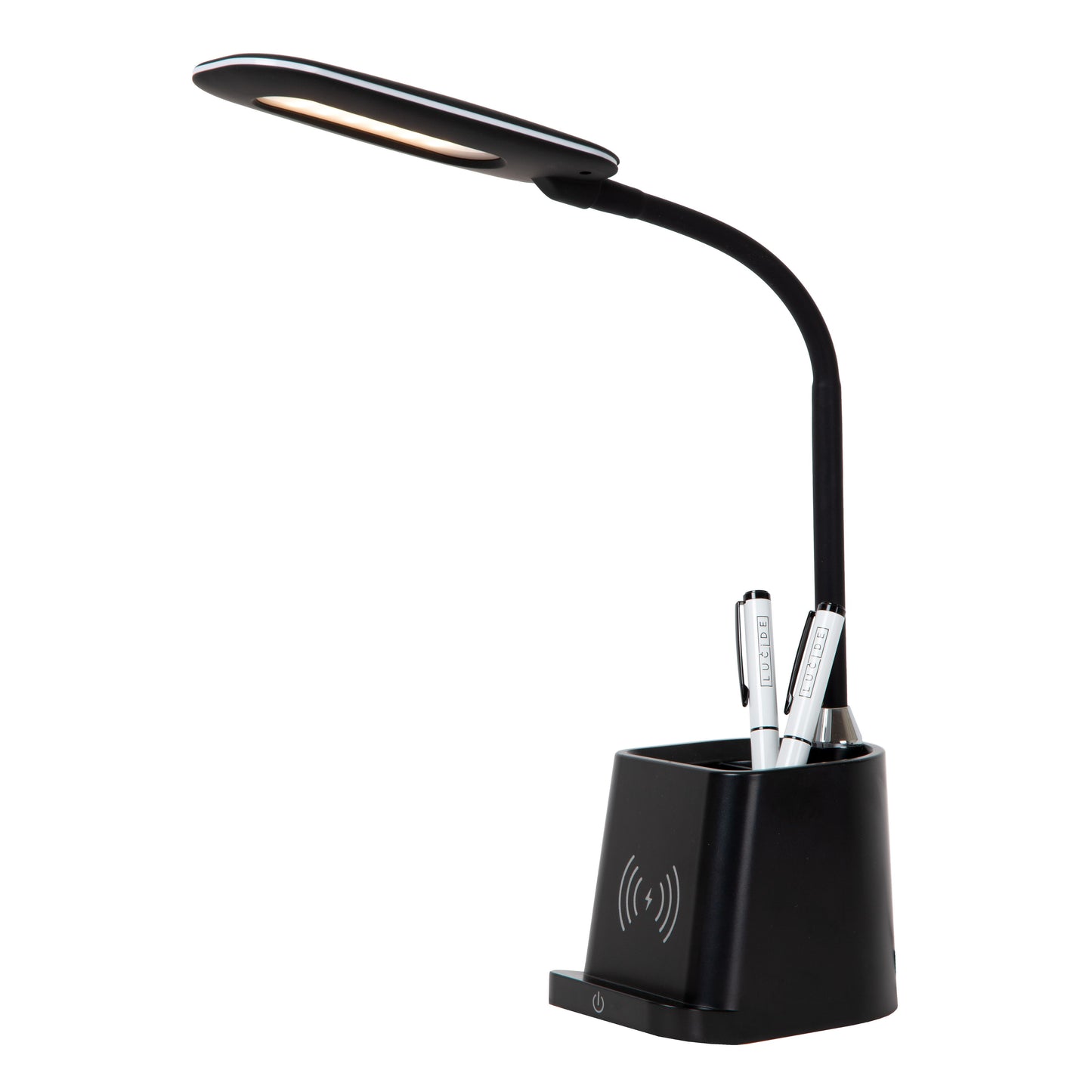 Lucide PENNY - Desk lamp - LED Dim. - 1x4,7W 3000K - With wireless charger - Black