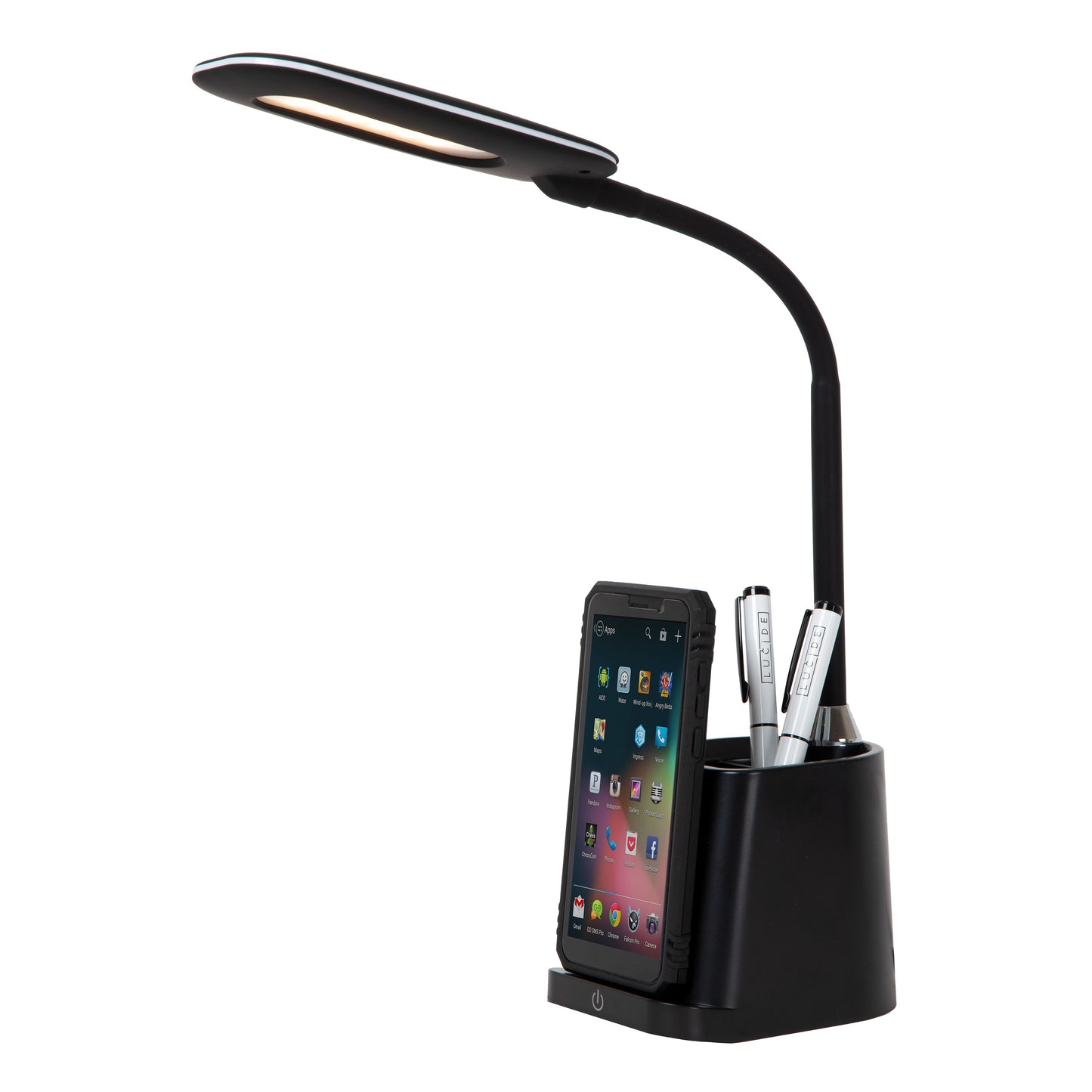 Lucide PENNY - Desk lamp - LED Dim. - 1x4,7W 3000K - With wireless charger - Black