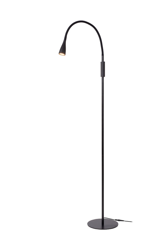 Lucide ZOZY - Floor reading lamp - LED Dim. - 1x4W 3000K - 3 StepDim - Black