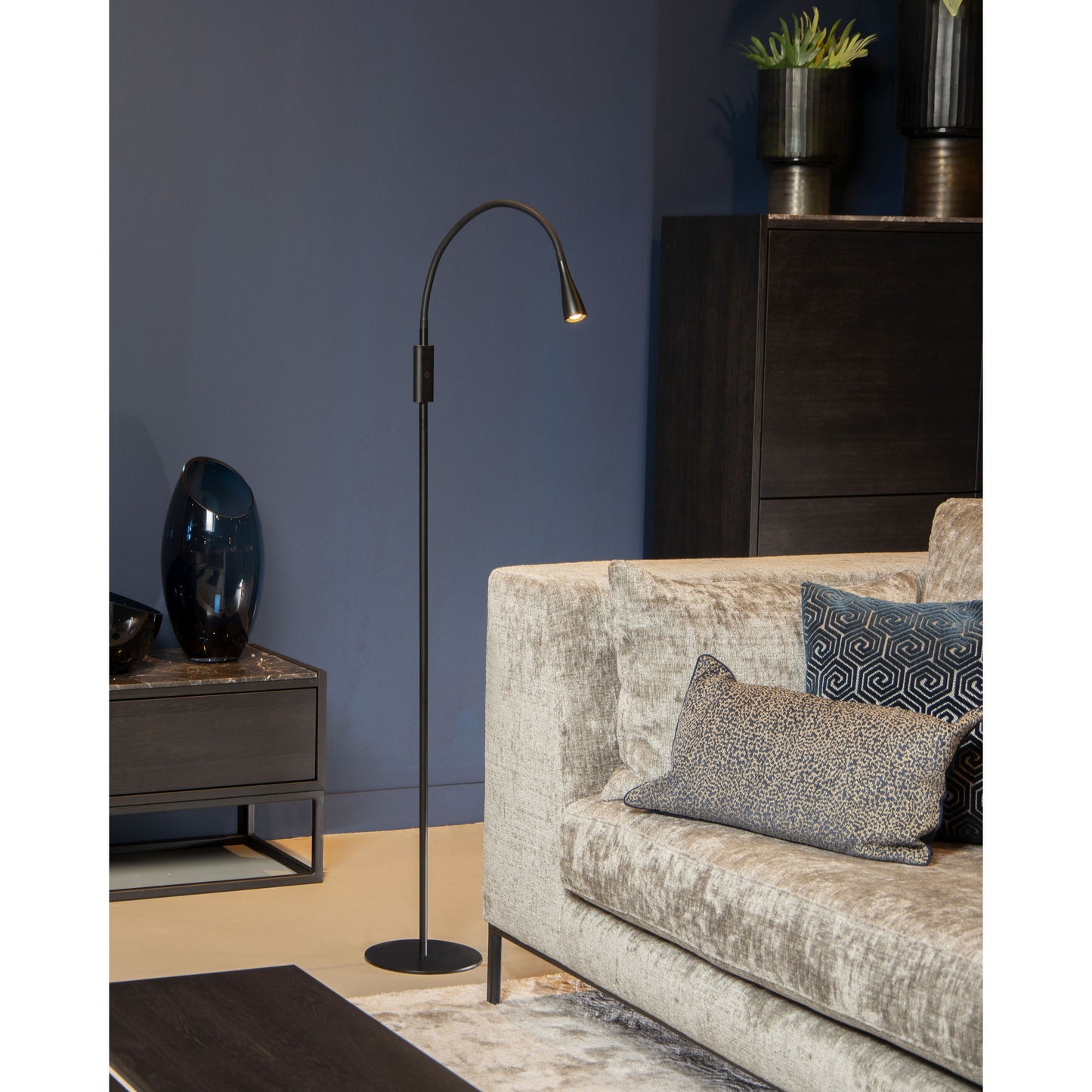 Lucide ZOZY - Floor reading lamp - LED Dim. - 1x4W 3000K - 3 StepDim - Black