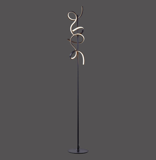 Curls - Floor Lamp - Black - By Just Light - (19031-18)