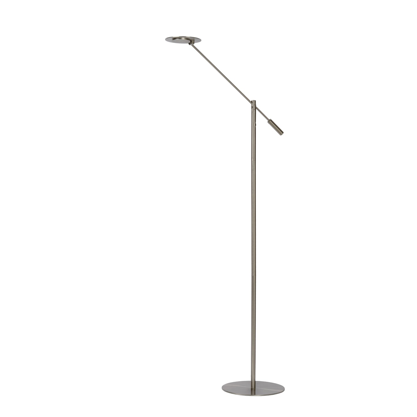 Lucide ANSELMO - Floor reading lamp - Ø 25 cm - LED Dim. - 1x9W 3000K - Satin Chrome