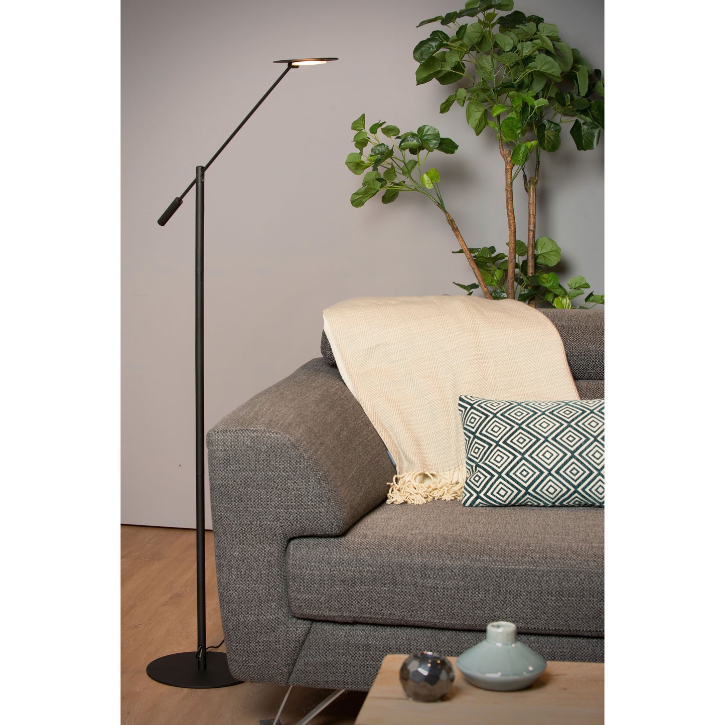 Lucide ANSELMO - Floor reading lamp - Ø 25 cm - LED Dim. - 1x9W 3000K - Black