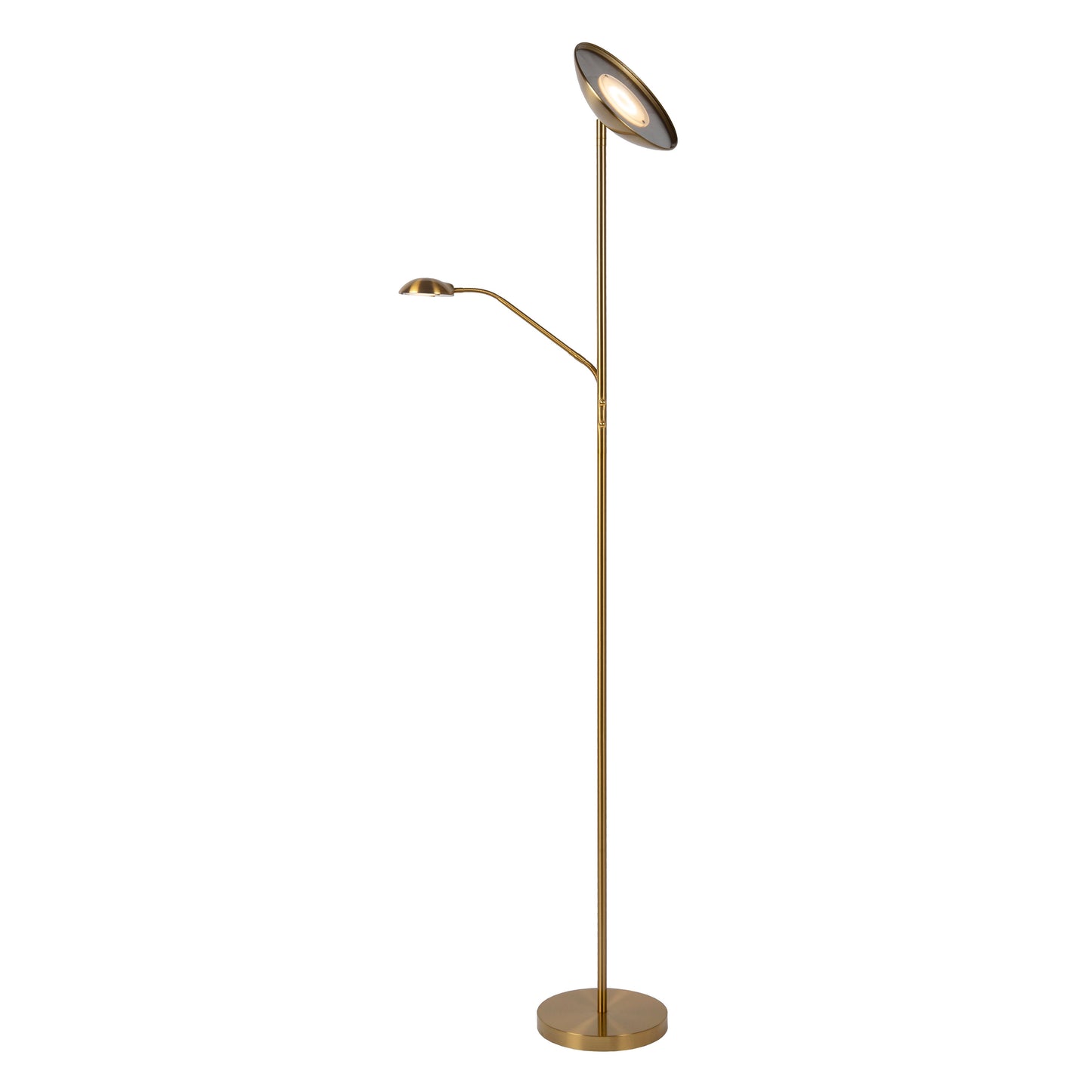 Lucide ZENITH - Floor reading lamp - LED Dim. - 3000K - Matt Gold / Brass