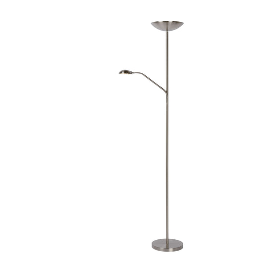 Lucide ZENITH - Floor reading lamp - LED Dim. - 3000K - Satin Chrome