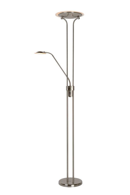 Lucide CHAMPION-LED - Floor reading lamp - LED Dim. - 3000K - Satin Chrome