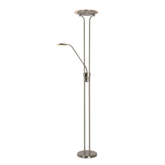 Lucide CHAMPION-LED - Floor reading lamp - LED Dim. - 3000K - Satin Chrome