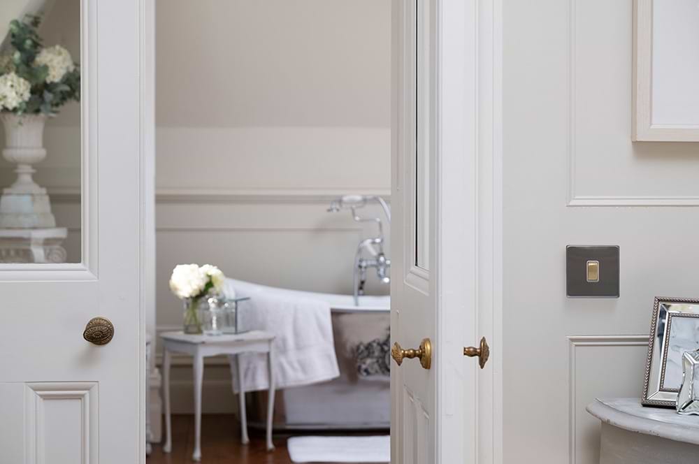 Soho Lighting Brushed Chrome & Brushed Brass 10A 1 Gang 2 Way Switch White Inserts Screwless