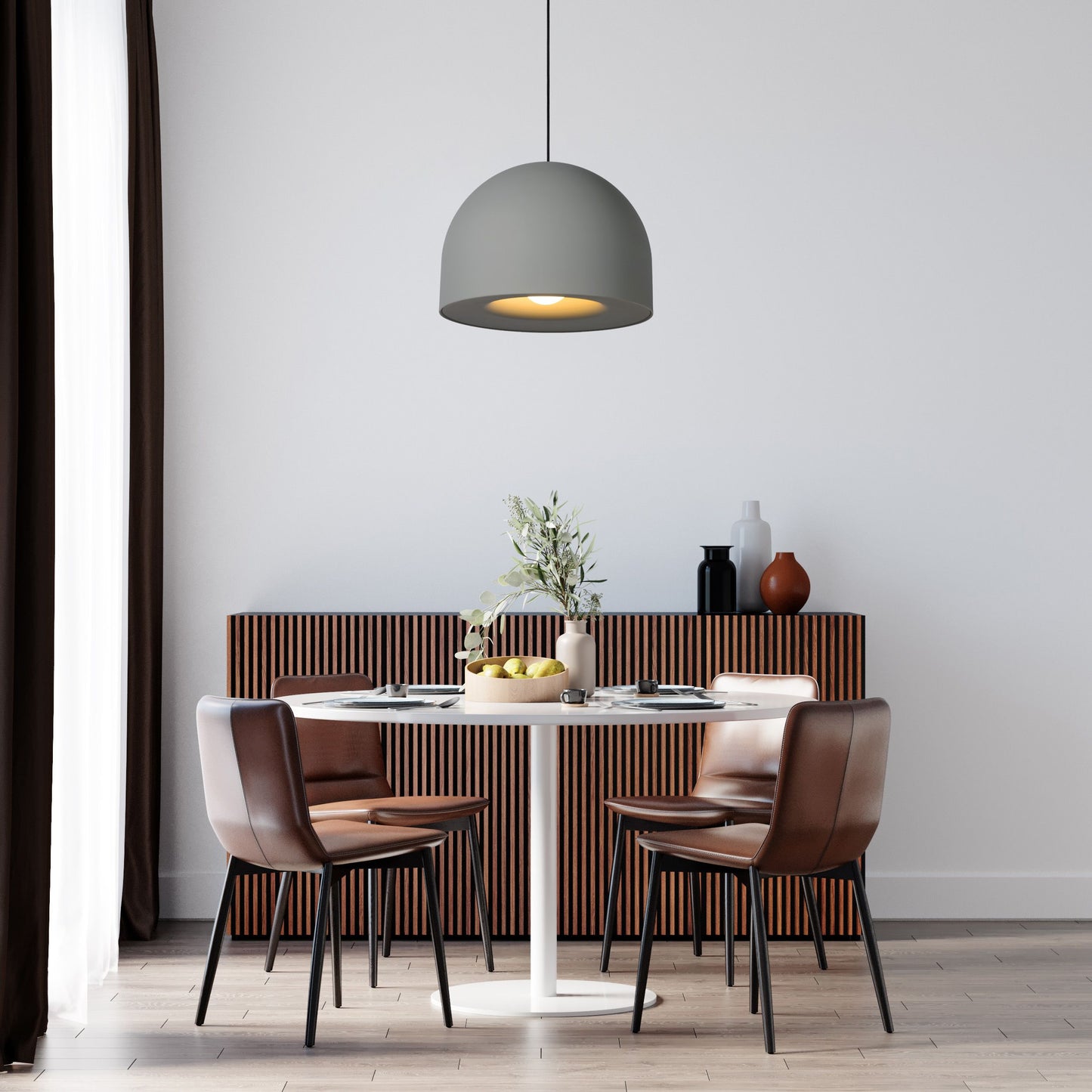 Lucide AKRON - Pendant light - Ø 50 cm - 1xE27 - Grey