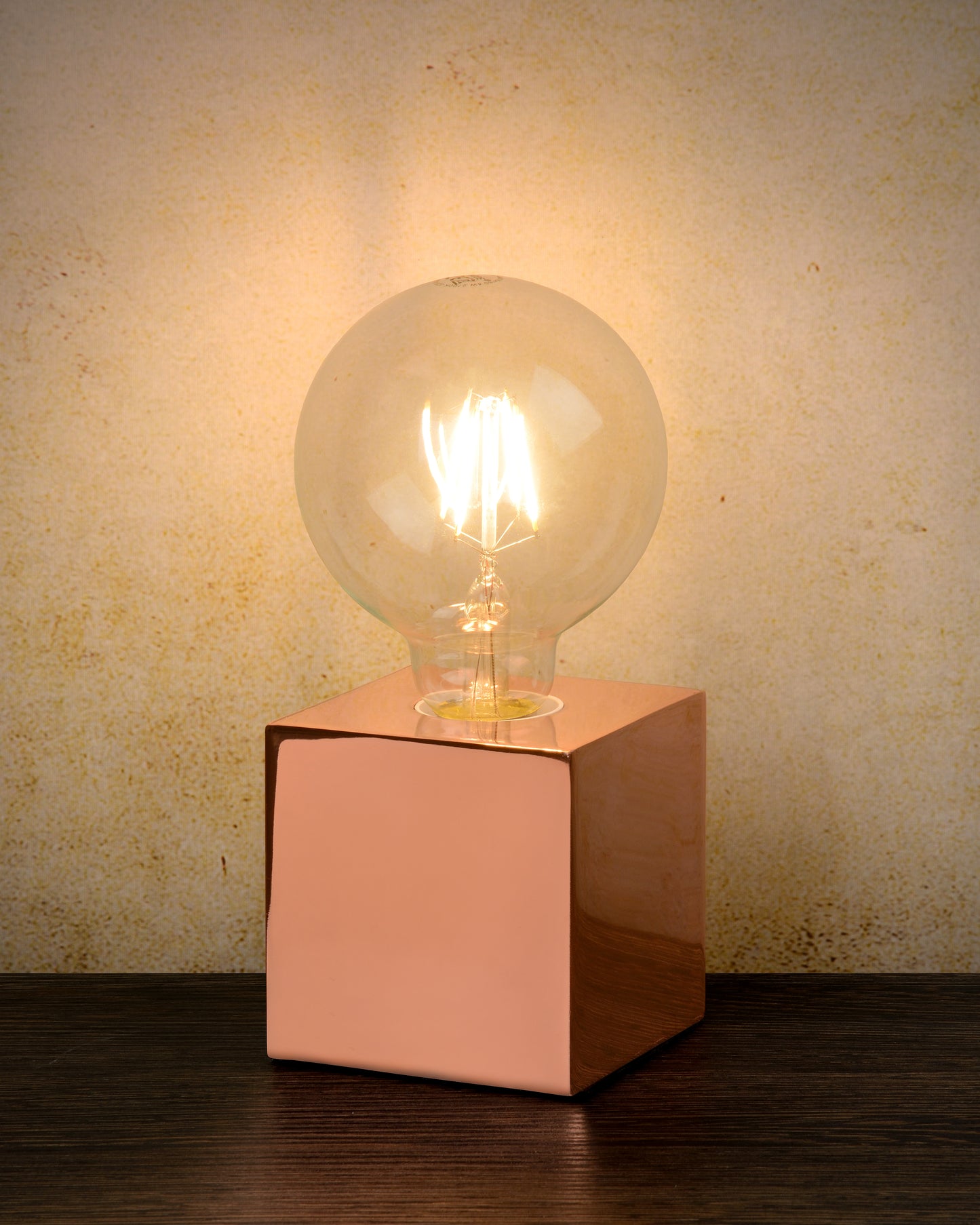 Lucide CUBICO - Table lamp - Ø 9,5 cm - LED - E27 - 1x5W 2700K - Copper