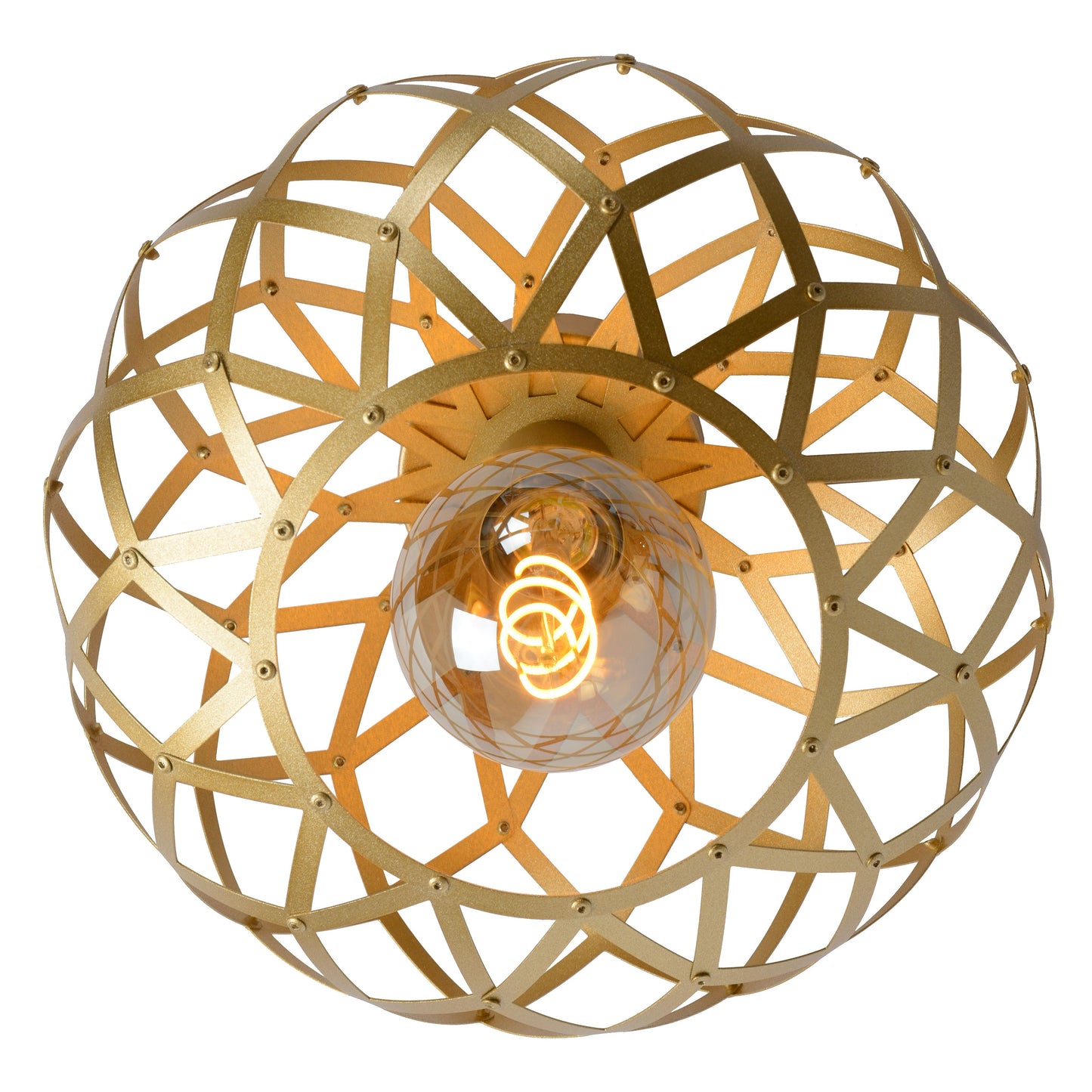 Lucide WOLFRAM - Flush ceiling light - Ø 30 cm - 1xE27 - Matt Gold / Brass