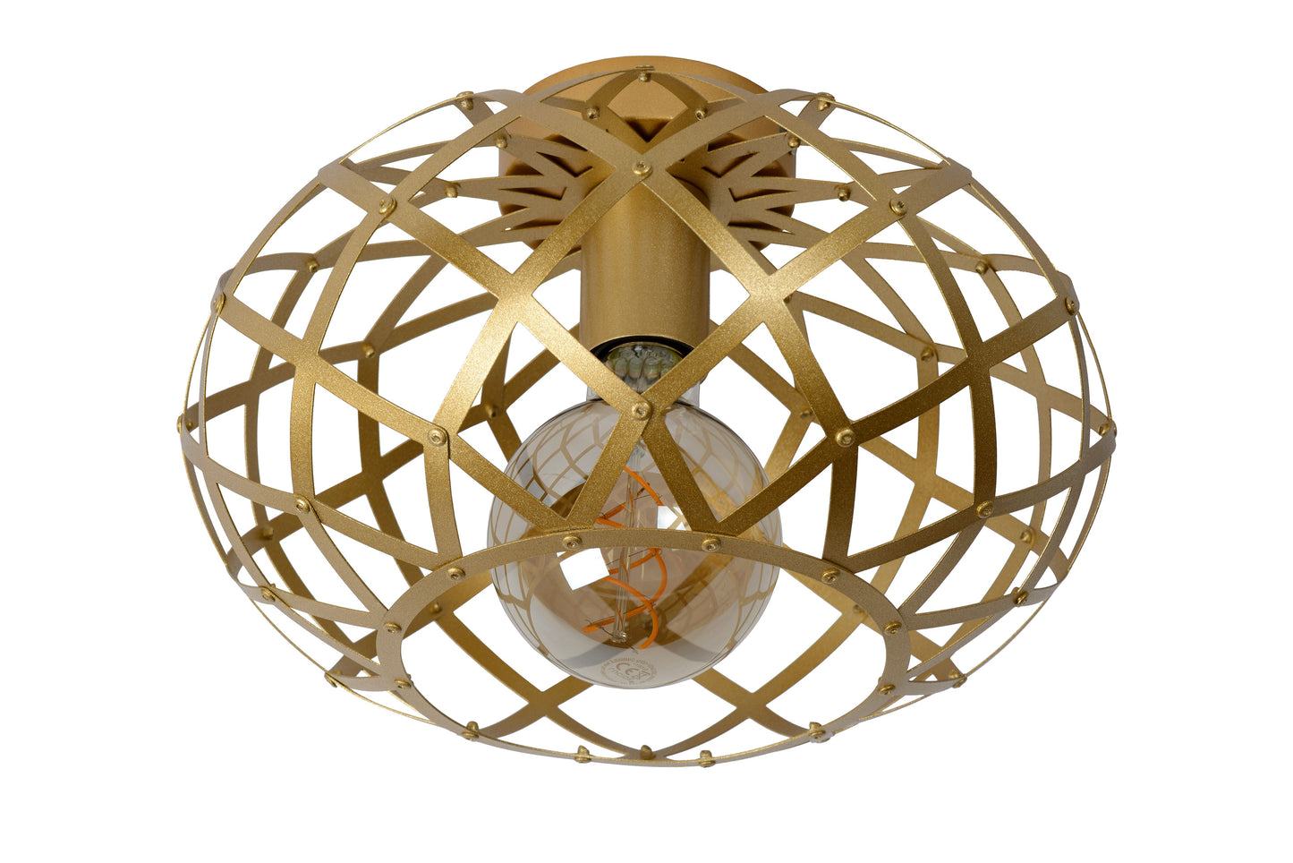 Lucide WOLFRAM - Flush ceiling light - Ø 30 cm - 1xE27 - Matt Gold / Brass