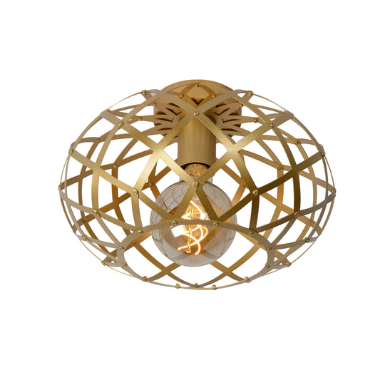 Lucide WOLFRAM - Flush ceiling light - Ø 30 cm - 1xE27 - Matt Gold / Brass